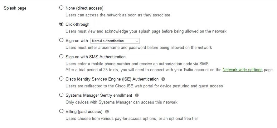 Make a Click through Splash page so the Onboarding SSID redirects to the SecureW2 Landing Page