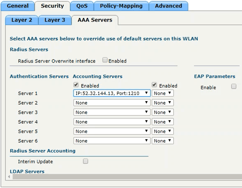 Configuring the Secure SSID to communicate with the SecureW2 RADIUS server