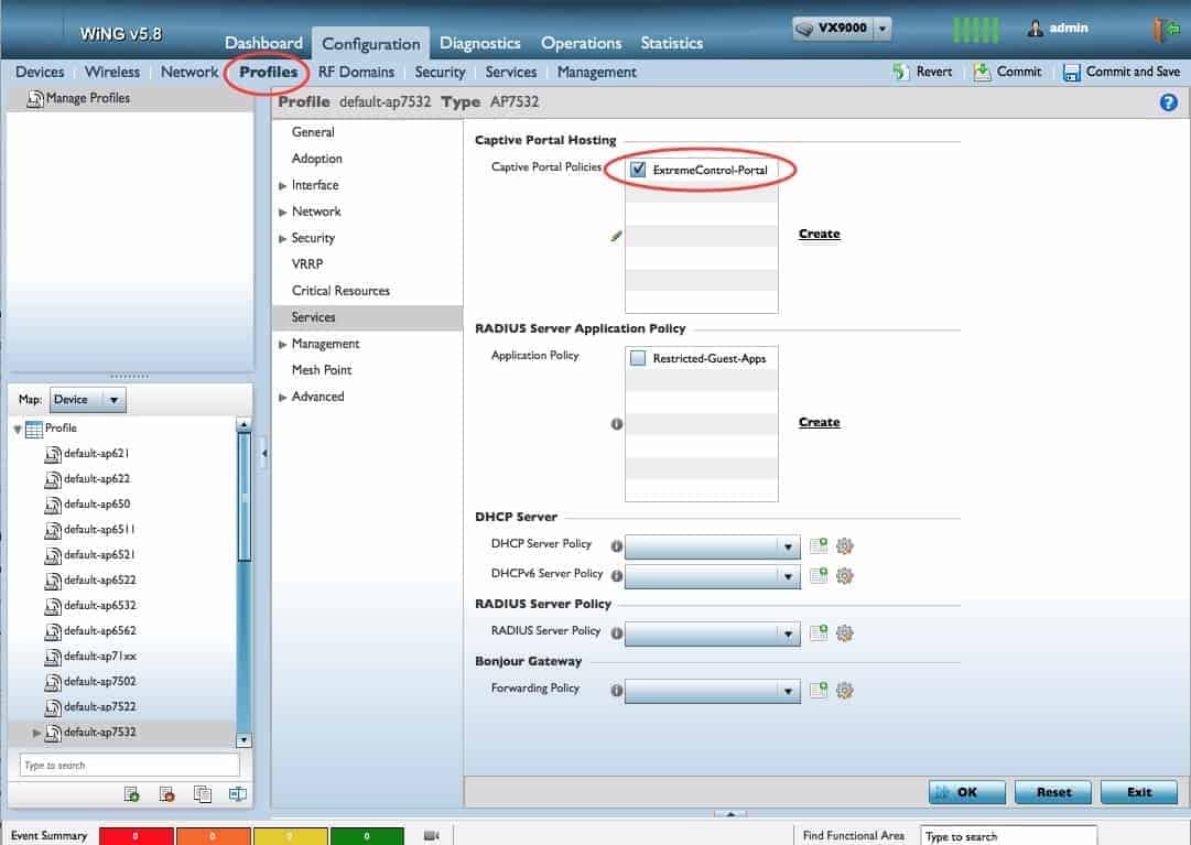 Finalize the configuration of the captive portal policy