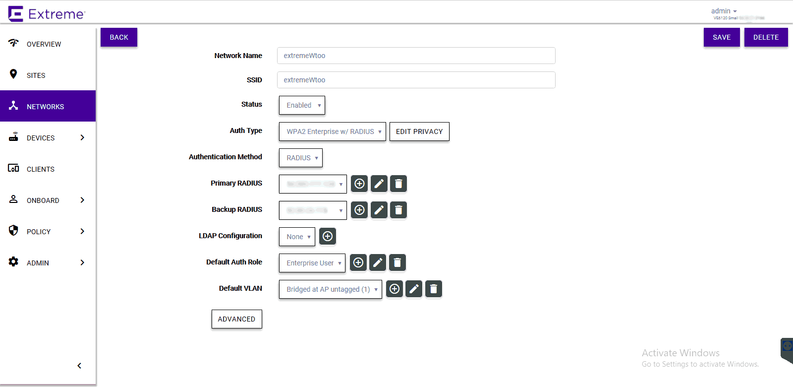 Configuring the parameters of the secure SSID