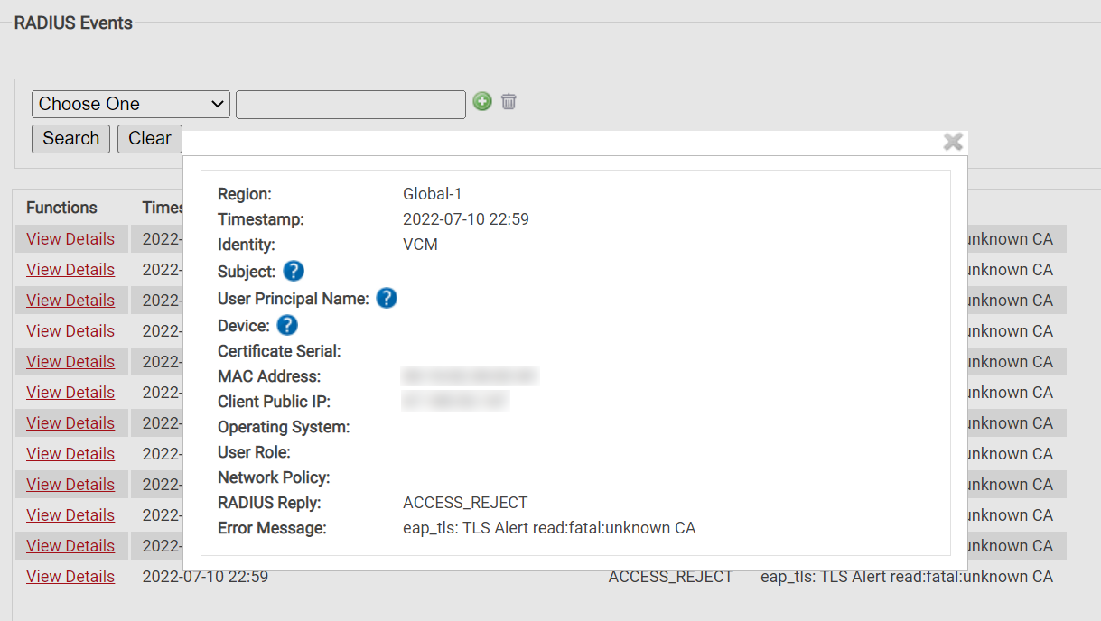 How to View RADIUS Event Logs