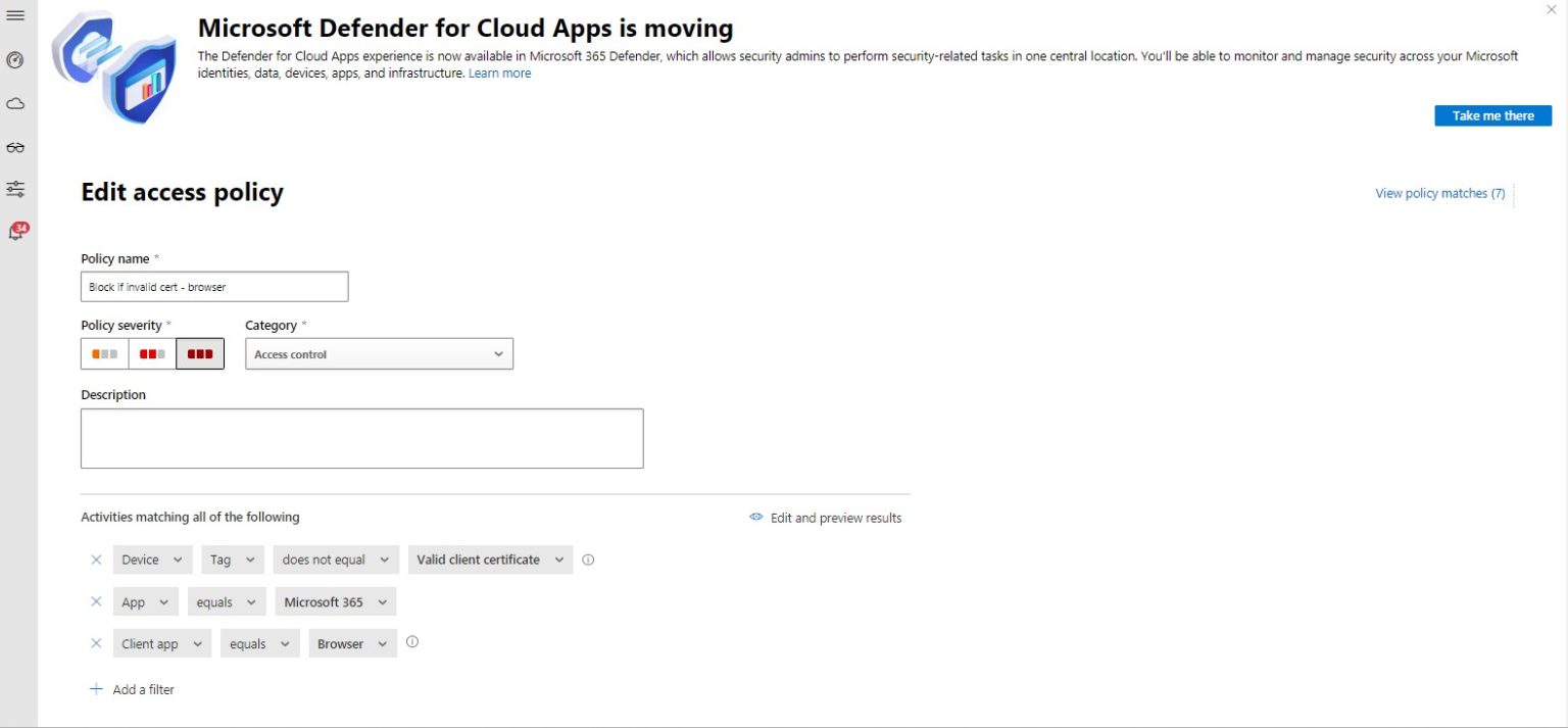 Using Certificates for Granular Application Access with Microsoft Defender